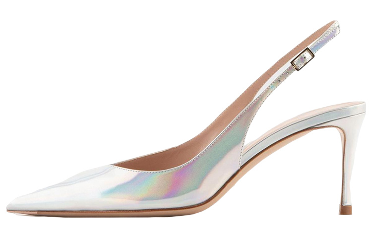 (Women) Emporio Armani Leather Pointed Toe Stiletto 'Silver' X1E891XF713100520