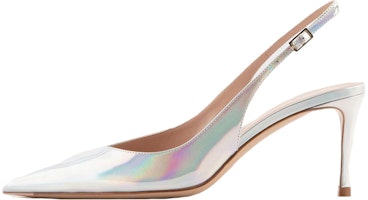(Women) Emporio Armani Leather Pointed Toe Stiletto 'Silver' X1E891XF713100520 (Women) Emporio Armani Leather Pointed Toe Stiletto 'Silver' X1E891XF713100520