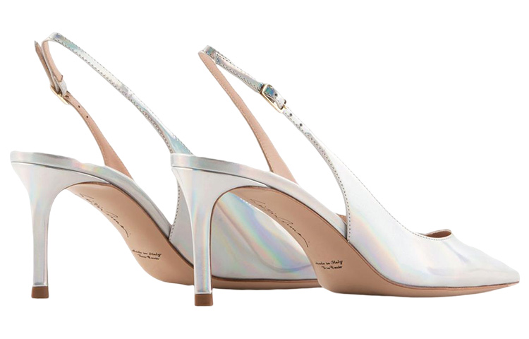 Shop (Women) Emporio Armani Leather Pointed Toe Stiletto 'Silver' X1E891XF713100520