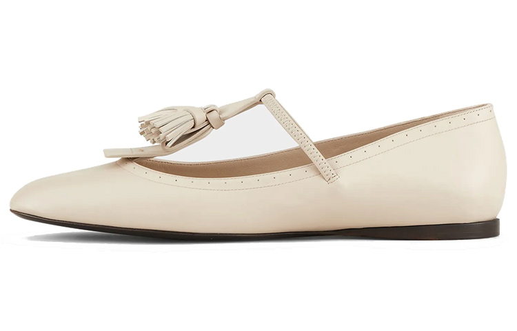 (Women) Emporio Armani Leather Round-Toe Flat 'Beige' X1D314XF653100067