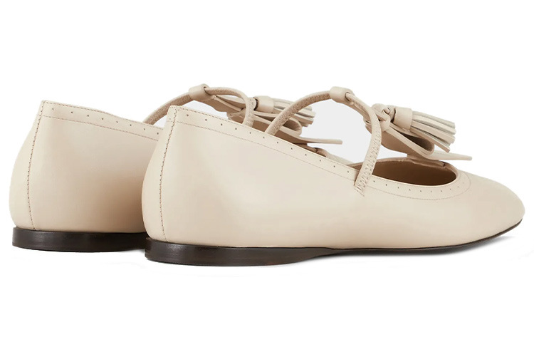 Lookbook (W) Emporio Armani Kasut Rata Hujung Bulat Kulit 'Beige' X1D314XF653100067