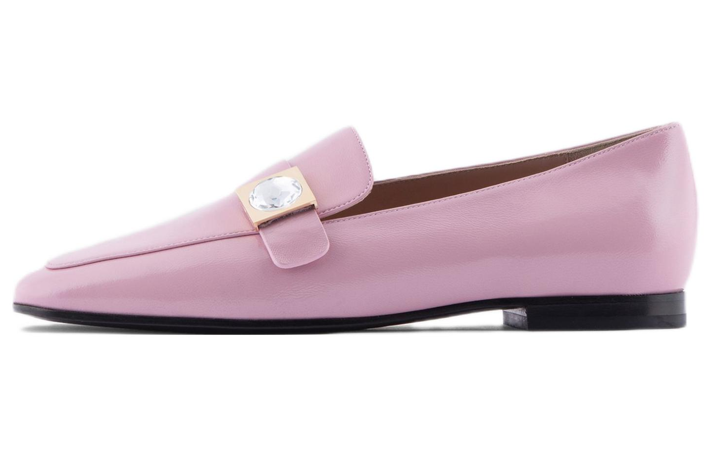 (W) Emporio Armani Leather Round-Toe Flat 'Pink'