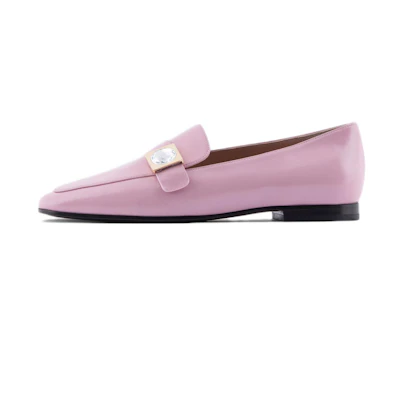 (W) Emporio Armani Leather Round-Toe Flat 'Pink'
