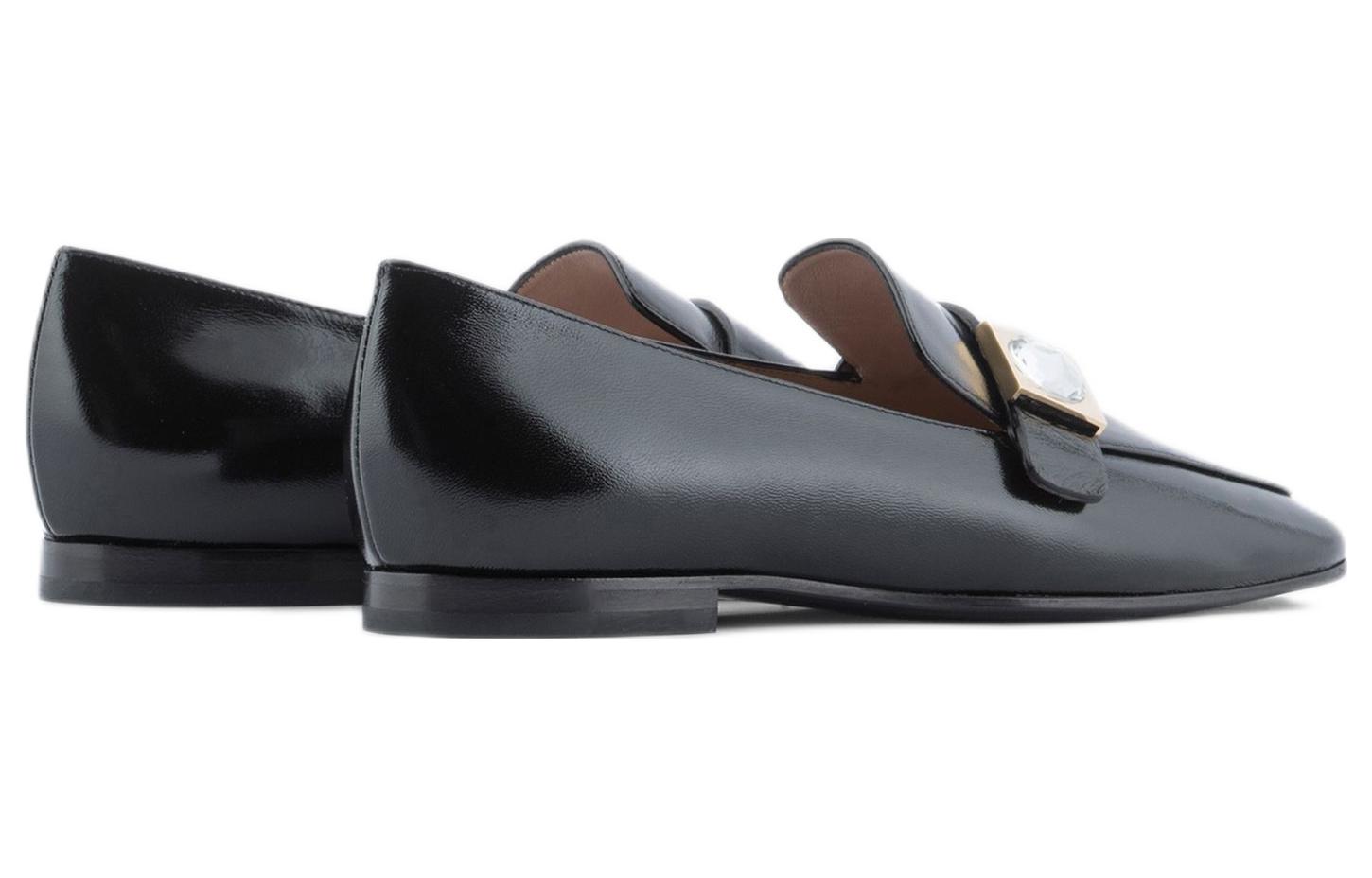 (W) Emporio Armani Leather Round-Toe Flats 'Black' 圖 3