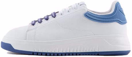(Women) Emporio Armani Leather Round Toe Low-Top Sneaker 'Blue' X3X024XN825S355 (Women) Emporio Armani Leather Round Toe Low-Top Sneaker 'Blue' X3X024XN825S355