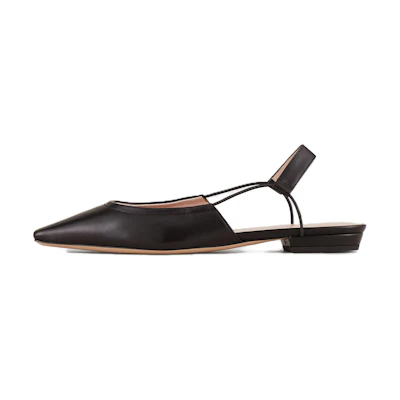 (W) Emporio Armani Leather Slip-On Flat 'Black CMFT'