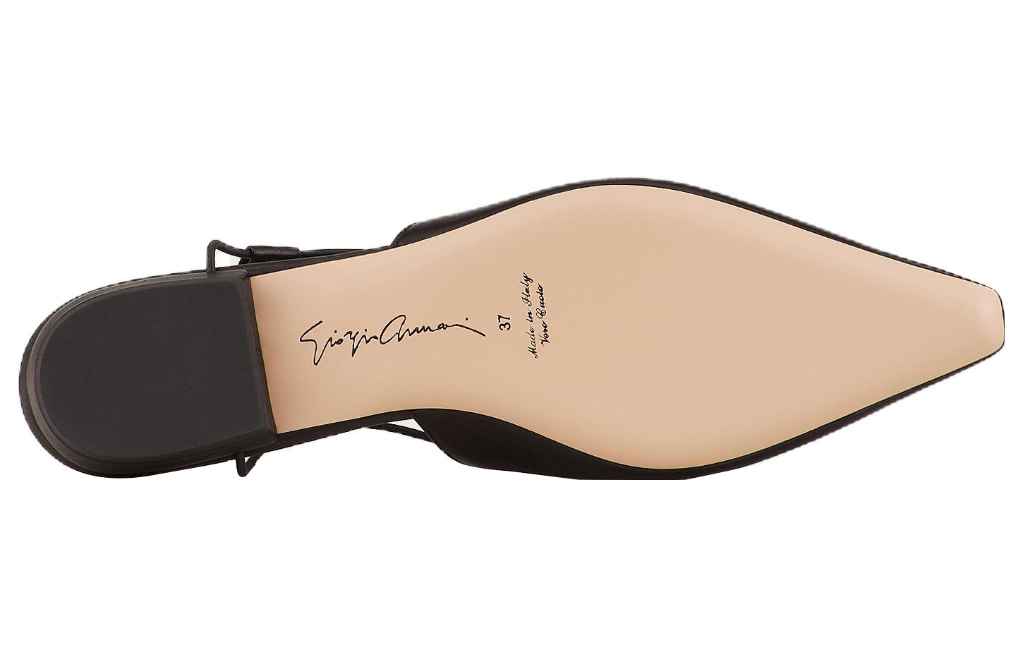 Purchase (W) Emporio Armani 黑色舒适皮革便鞋 X1D320XF491100002