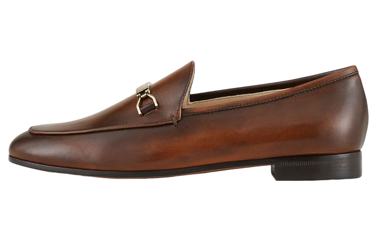 (W) Emporio Armani Leather Slip-On Flat 'Brown'