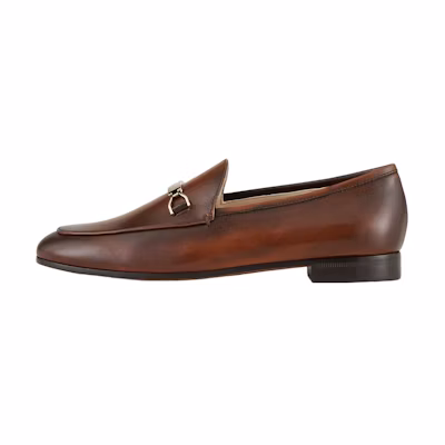 (W) Emporio Armani Leather Slip-On Flat 'Brown'