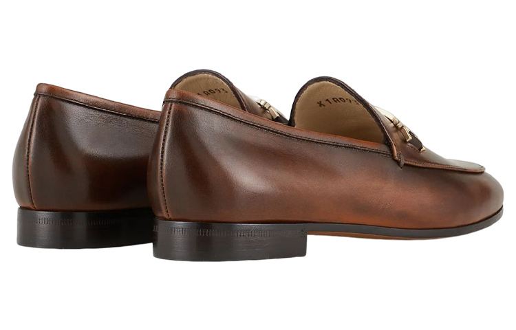 (W) Emporio Armani Leather Slip-On Flat 'Brown' 圖 3