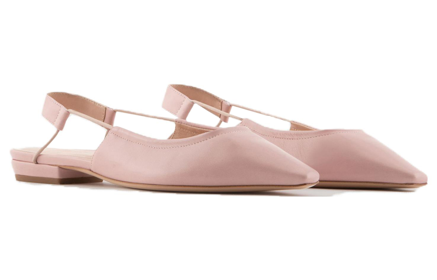 Order (W) Emporio Armani Sepatu Kulit Square Toe Flat 'Nude Pink' X1D320XF491100124