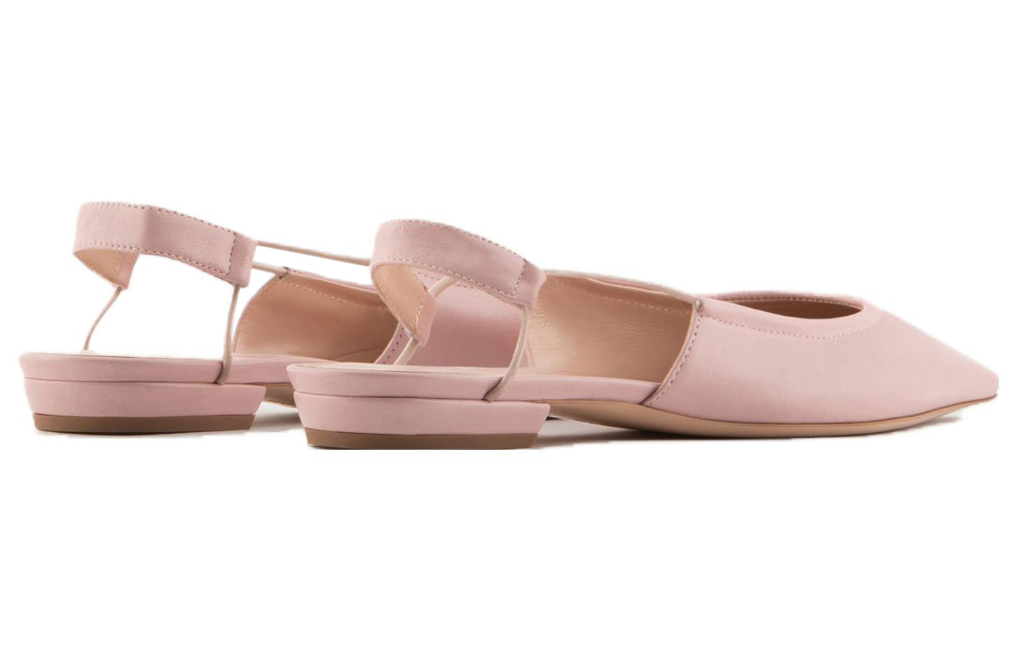Shop (W) Emporio Armani Sepatu Kulit Square Toe Flat 'Nude Pink' X1D320XF491100124