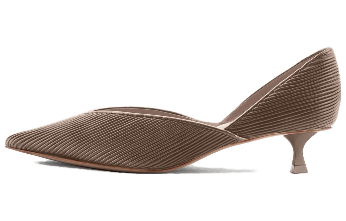 (W) Emporio Armani Leather Stiletto 'Brown Pointed-Toe'