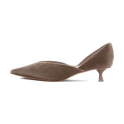 (W) Emporio Armani Leather Stiletto 'Brown Pointed-Toe'