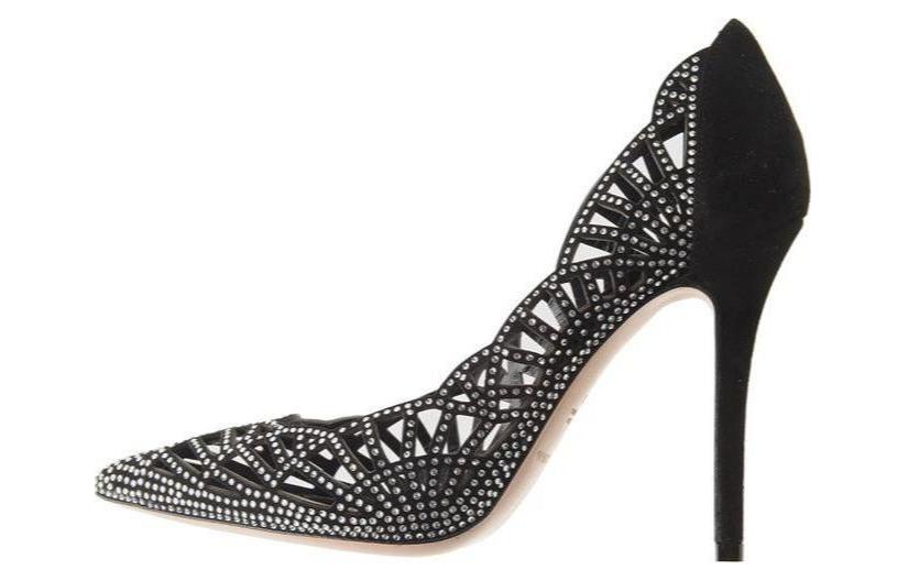 (W) Emporio Armani Leather Stiletto High Heels 'Black CMFT'