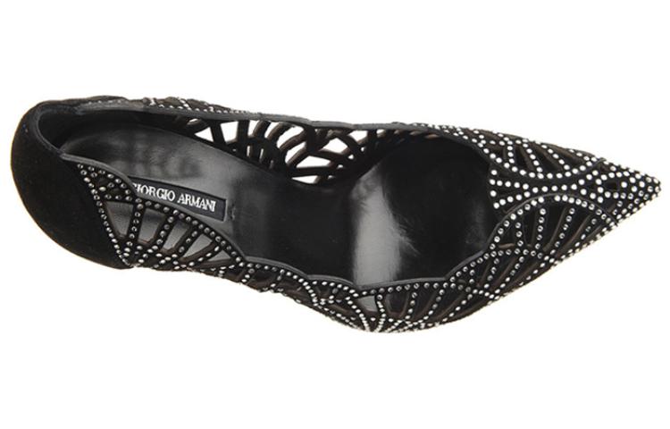 (W) Emporio Armani Leather Stiletto High Heels 'Black CMFT' 圖 3