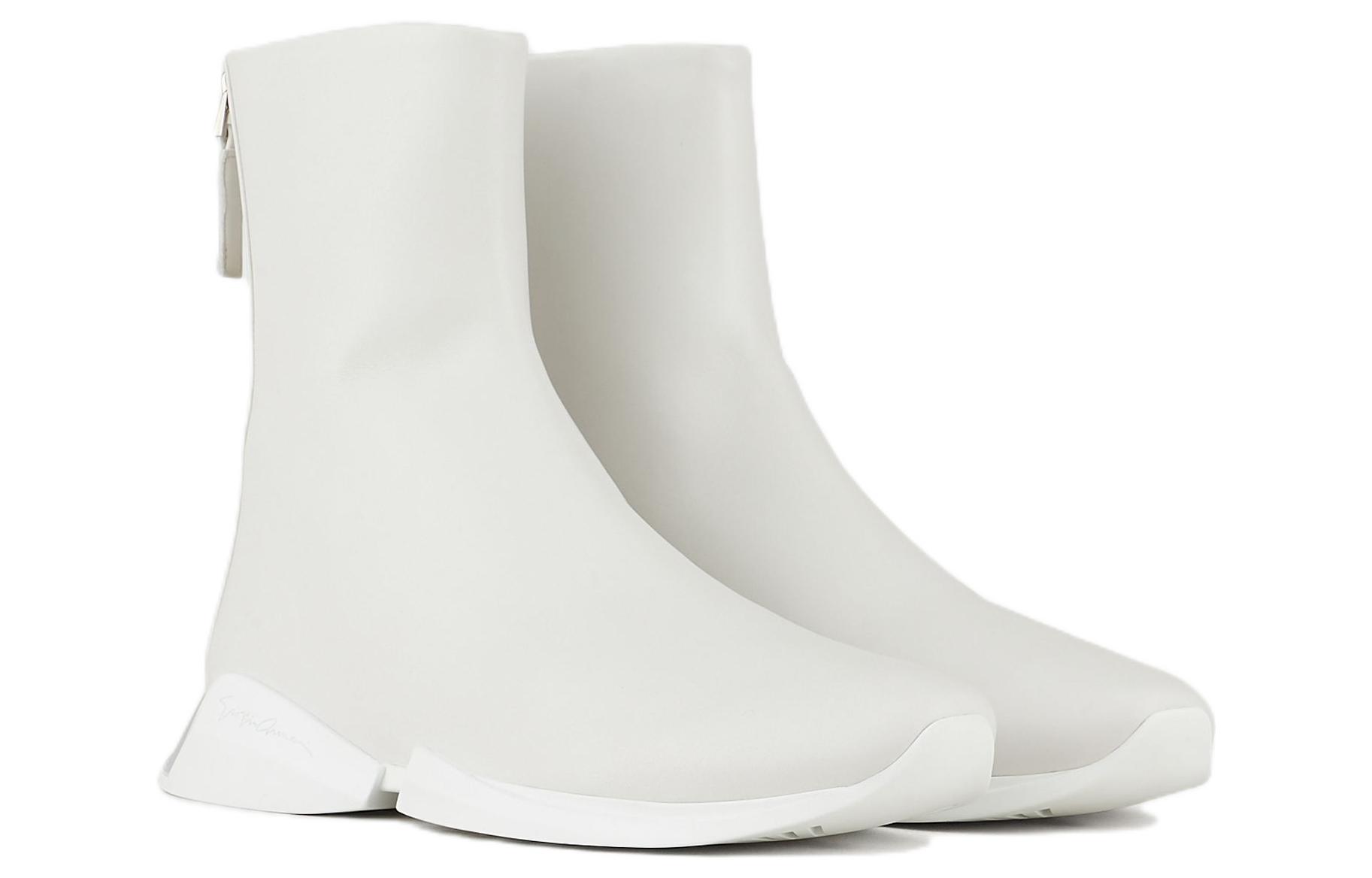 (W) Emporio Armani Leather Zip Round-Toe Ankle Boot 'White Fashion' 圖 2