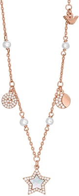 (W) 엠포리오 아르마니 LOVE 시리즈 문 앤 스타 펄 네클리스 로즈 골드 여성용. EGS3106221 Buy (W) 엠포리오 아르마니 LOVE 시리즈 문 앤 스타 펄 네클리스 로즈 골드 여성용. EGS3106221