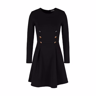 (Women) Emporio Armani Lunar New Year SS24 Flared Long-Sleeve Short Dress. EW000008-AF10002-UC001