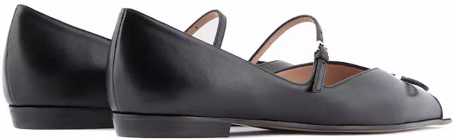 Shop (W) Emporio Armani Sepatu Balet Nappa Cap Toe Metalik 'Hitam' X3D277XF271100002