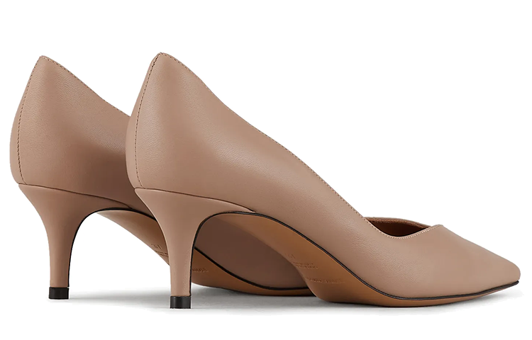 (W) Emporio Armani Napa Leather Pointed-Toe High Heels 'Nude' 圖 3