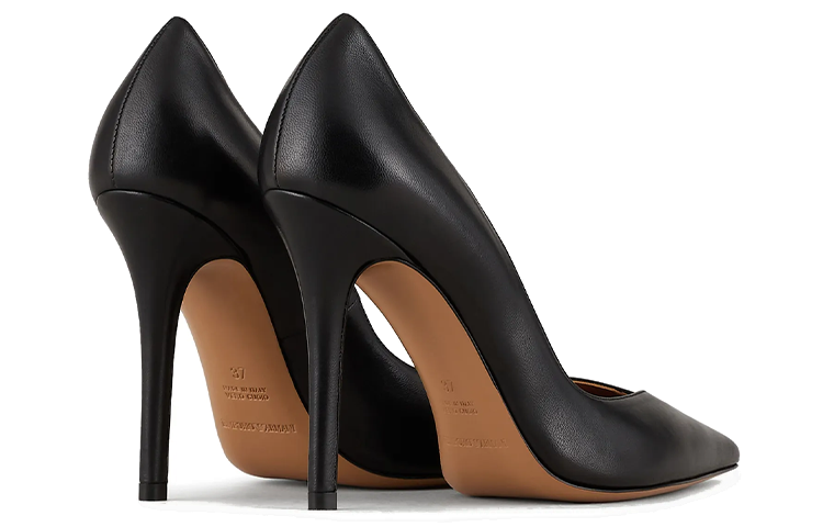 Shop (W) Emporio Armani Tacones de Napa Negra con Punta Afilada 'Negro' X3E423XF271100002