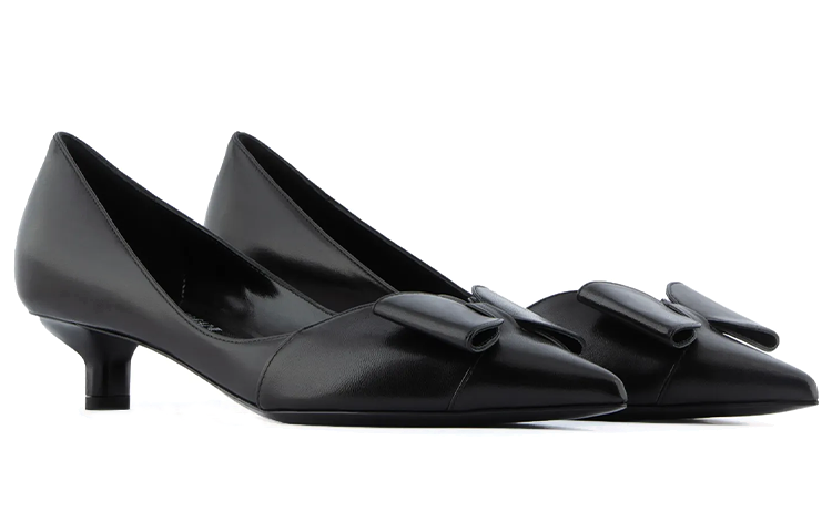 (W) Emporio Armani Nappa High Heels 'Black Bow' 圖 2