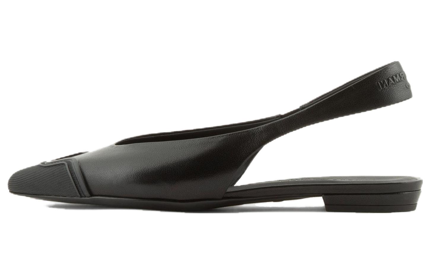 (Women) Emporio Armani Nappa Leather Rubber-Cap Mules 'Black' X3D282XF271100002