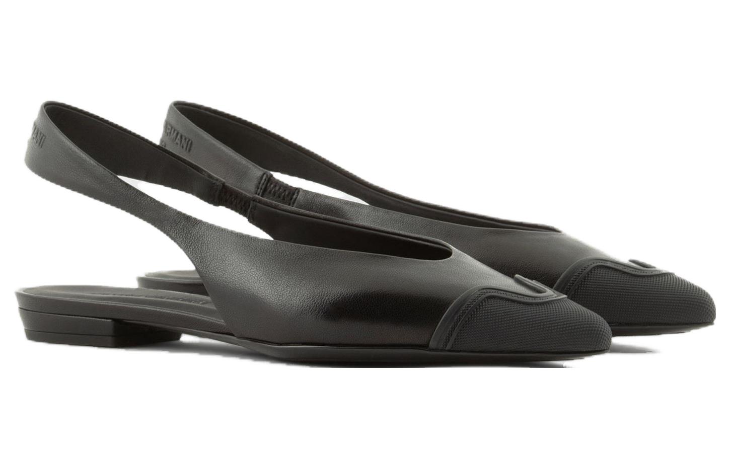 Order (W) Emporio Armani黑色纳帕革橡胶帽穆勒鞋 X3D282XF271100002