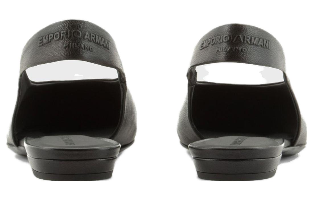 Shop (W) Emporio Armani黑色纳帕革橡胶帽穆勒鞋 X3D282XF271100002