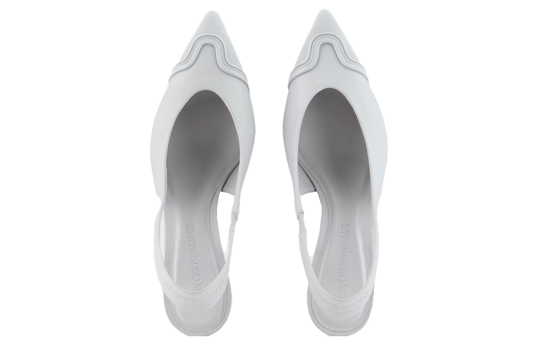 (W) Emporio Armani Nappa Leather Slingback 'Grey' 圖 3