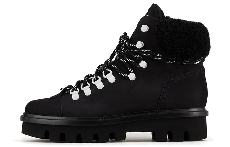 (W) Emporio Armani Neve Leather Boots 'Color Block Black'