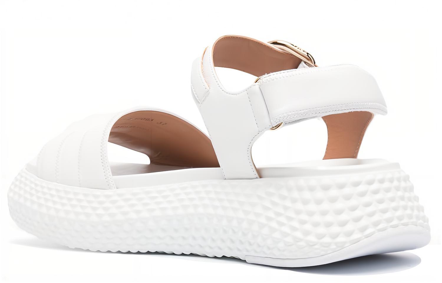 Shop (W) Sandal Platform Hujung Terbuka Emporio Armani 'Putih Ringkas' X3U095XL369K222