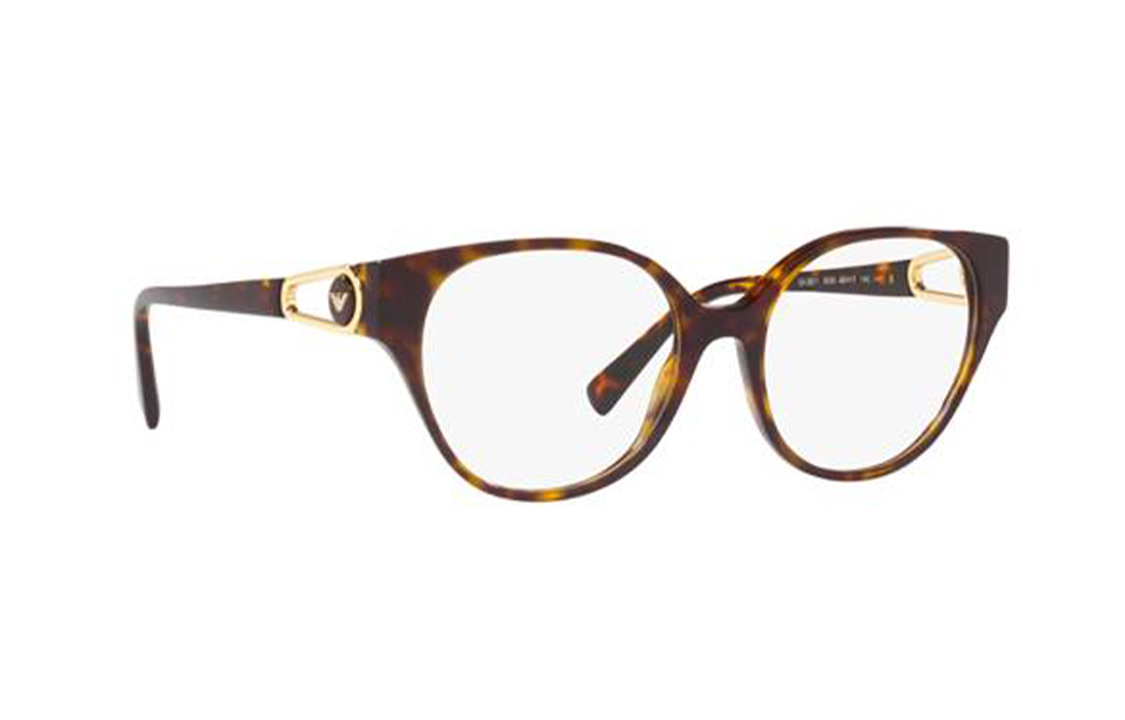 (Women) EMPORIO ARMANI Oval Tortoiseshell Optical Glasses Women with Cutout Temples. EA32115026
