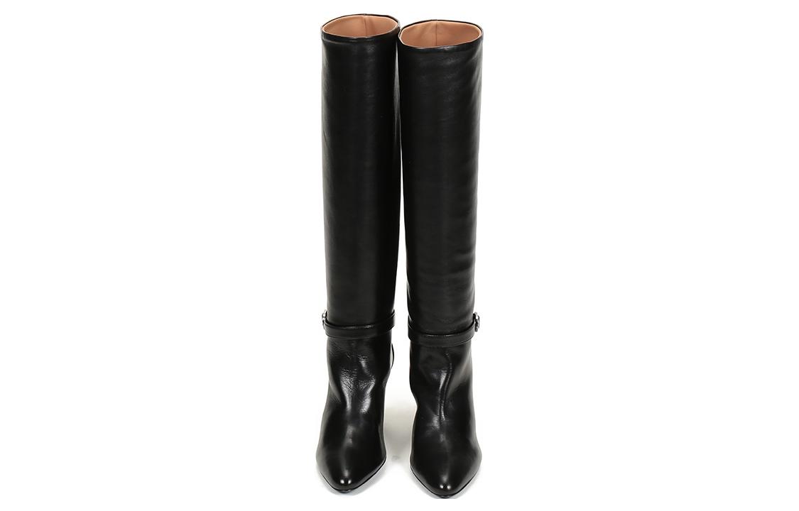Shop EMPORIO ARMANI阿瑪尼 羊皮革過膝 長筒靴 女款 黑色