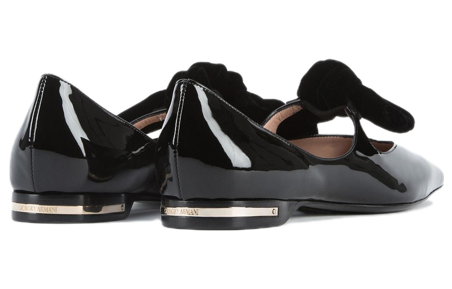 (W) Emporio Armani Patent Leather Flat 'Black Bow' 圖 4