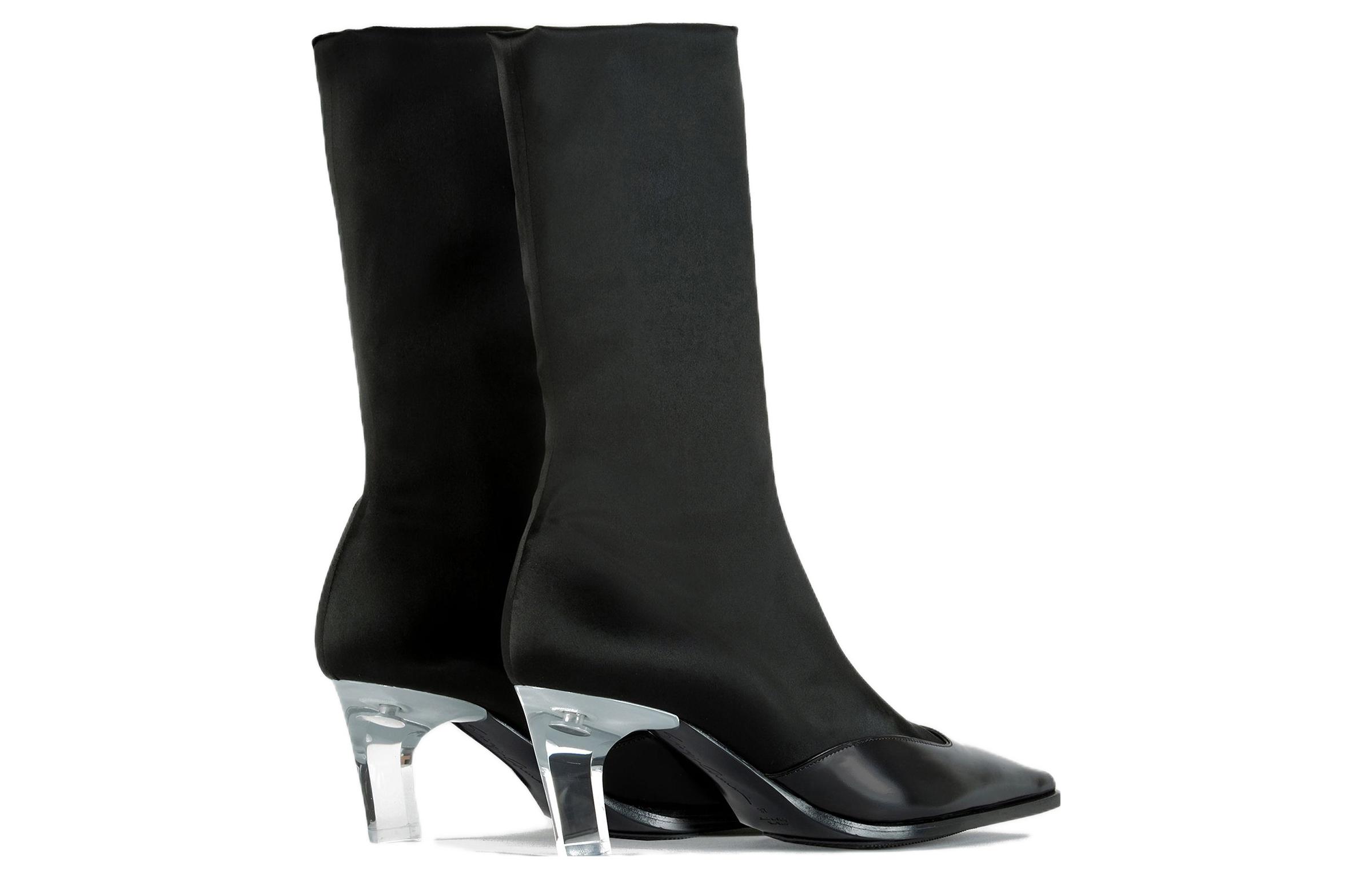 (W) Emporio Armani Pointed Toe High Heel 'Fashion Short Boot Black' 圖 3