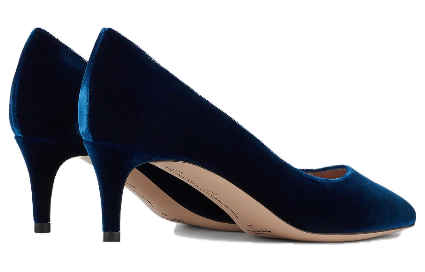 Lookbook EMPORIO ARMANI阿玛尼 皮革 尖頭套穿 細跟 高跟鞋 女款 深藍色