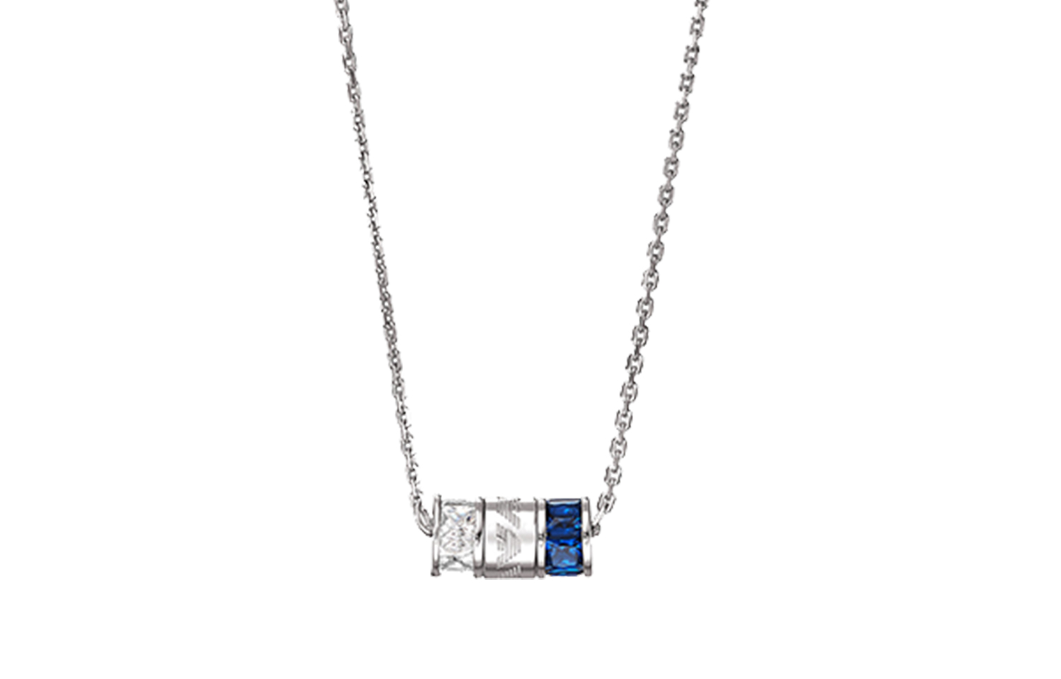 Shop (W) EMPORIO ARMANI Rondelle Siri Kalung Perak Biru Permata Wanita. EG3578040