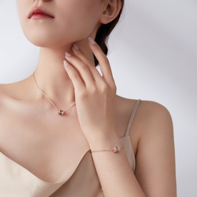 (Women) Emporio Armani Rose Gold Necklace with White Beads & Rhinestone Design. EGS2973221 Purchase (Women) Emporio Armani Rose Gold Necklace with White Beads & Rhinestone Design. EGS2973221