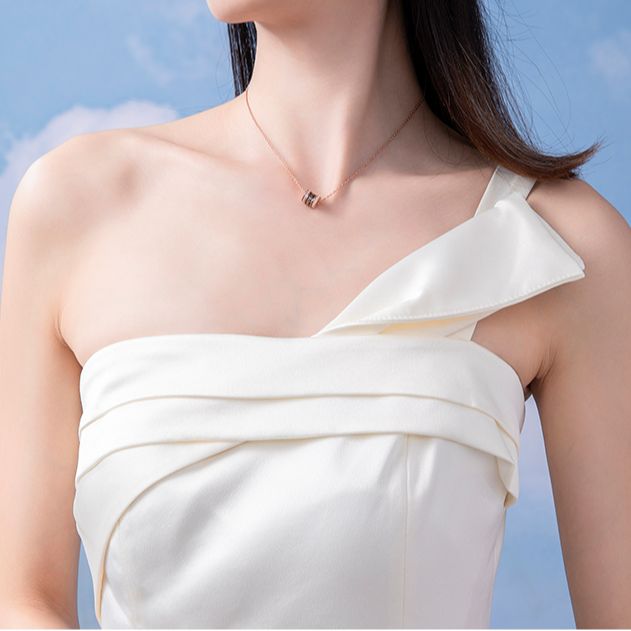 Details for (Women) Emporio Armani Rose Gold  Necklace with White Beads & Rhinestone Design. EGS2973221