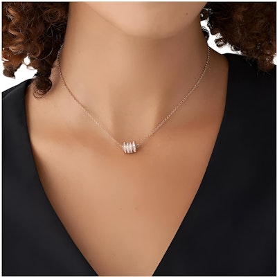 (Women) Emporio Armani Rose Gold Necklace with White Beads & Rhinestone Design. EGS2973221 Cheap (Women) Emporio Armani Rose Gold Necklace with White Beads & Rhinestone Design. EGS2973221