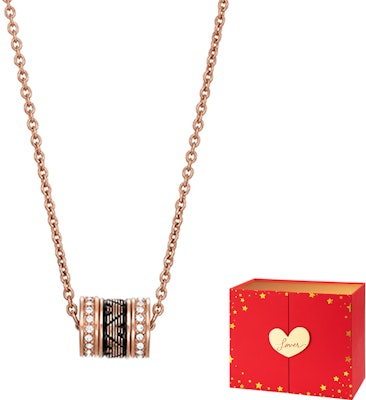 (Women) Emporio Armani Rose Gold Black Bead Stainless Steel Necklace. EGS2975221 Sizing (Women) Emporio Armani Rose Gold Black Bead Stainless Steel Necklace. EGS2975221