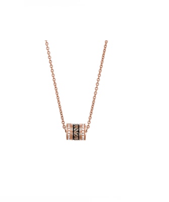 (Women) Emporio Armani Rose Gold Black Bead Stainless Steel Necklace. EGS2975221 Cheap (Women) Emporio Armani Rose Gold Black Bead Stainless Steel Necklace. EGS2975221