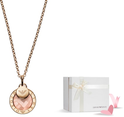 (Women) Emporio Armani Rose Gold Necklace with Pink Mother-of-Pearl Pendant. EG3375221 Shop (Women) Emporio Armani Rose Gold Necklace with Pink Mother-of-Pearl Pendant. EG3375221