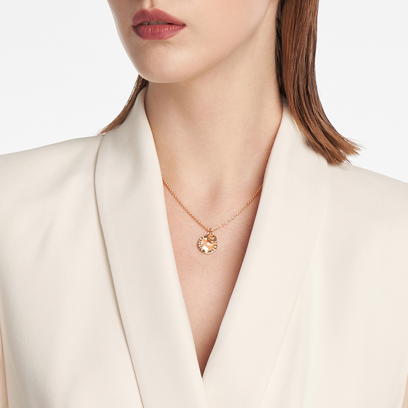 Details for (Women) Emporio Armani Rose Gold Necklace with Pink Mother-of-Pearl Pendant. EG3375221