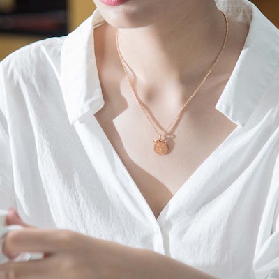 (Women) Emporio Armani Rose Gold Necklace with Pink Mother-of-Pearl Pendant. EG3375221 1