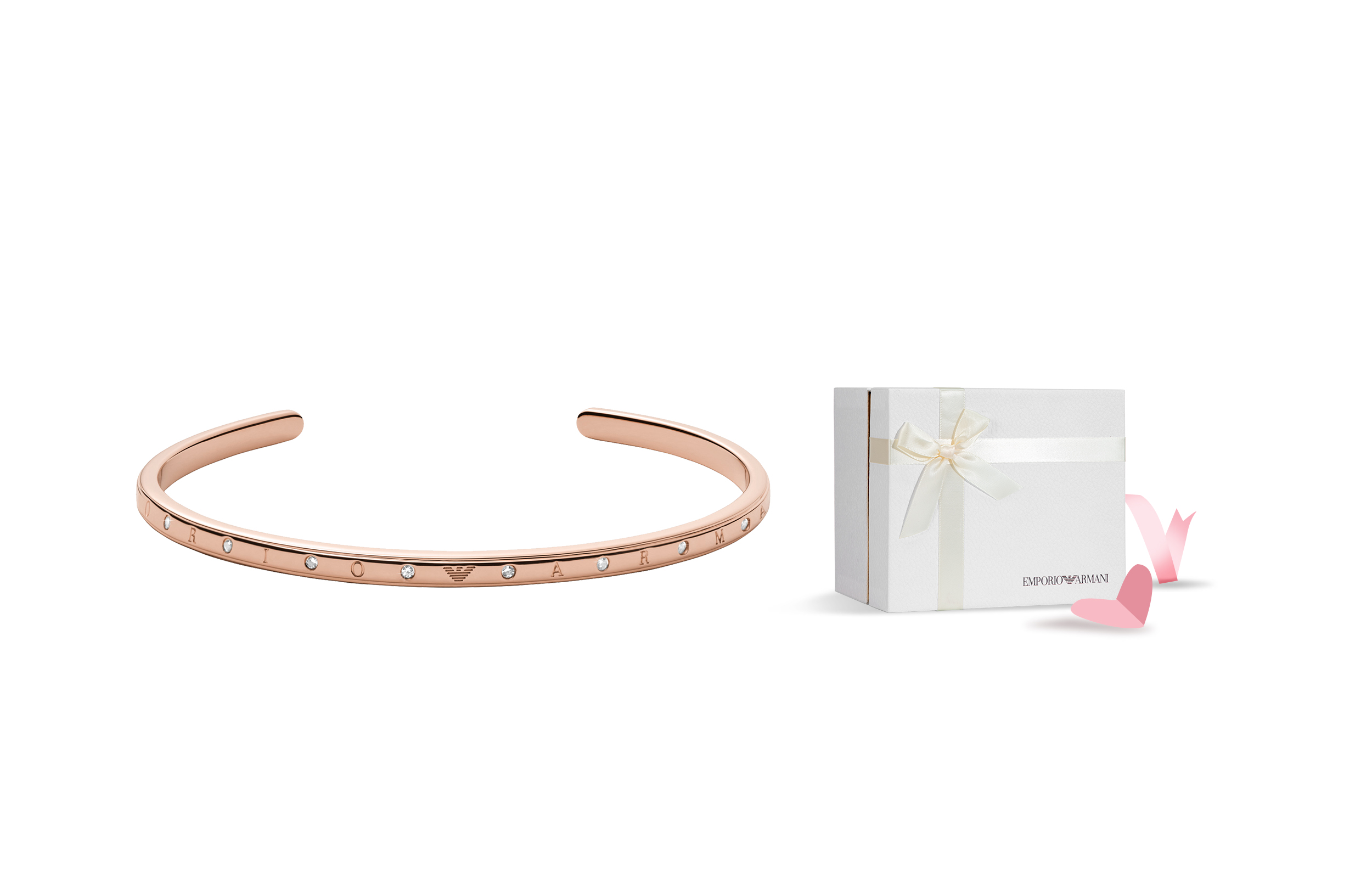 Details for (W) 安普里奥·阿玛尼玫瑰金不锈钢水晶手链. EG3511221