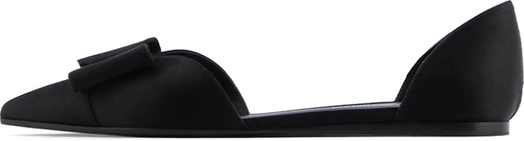 (Women) Emporio Armani Satin Ballet Flats 'Black Bow' X3D271XD064100002 (Women) Emporio Armani Satin Ballet Flats 'Black Bow' X3D271XD064100002