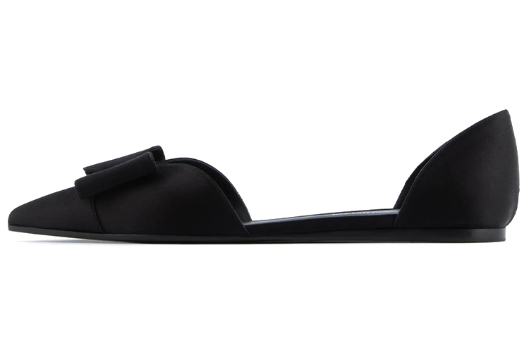 (Women) Emporio Armani Satin Ballet Flats 'Black Bow' X3D271XD064100002